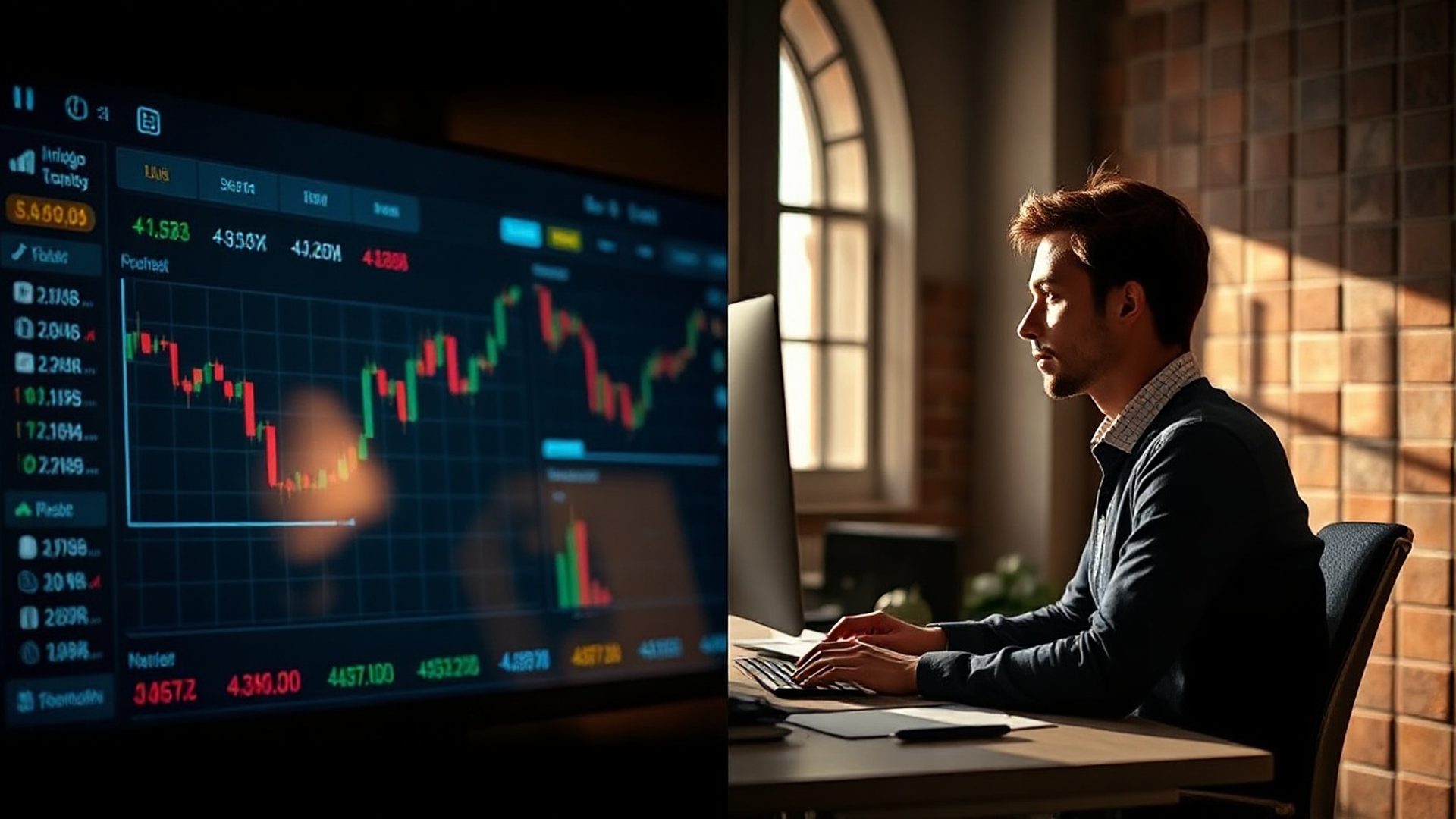 Panel de trading índigo con conexiones de bróker activas